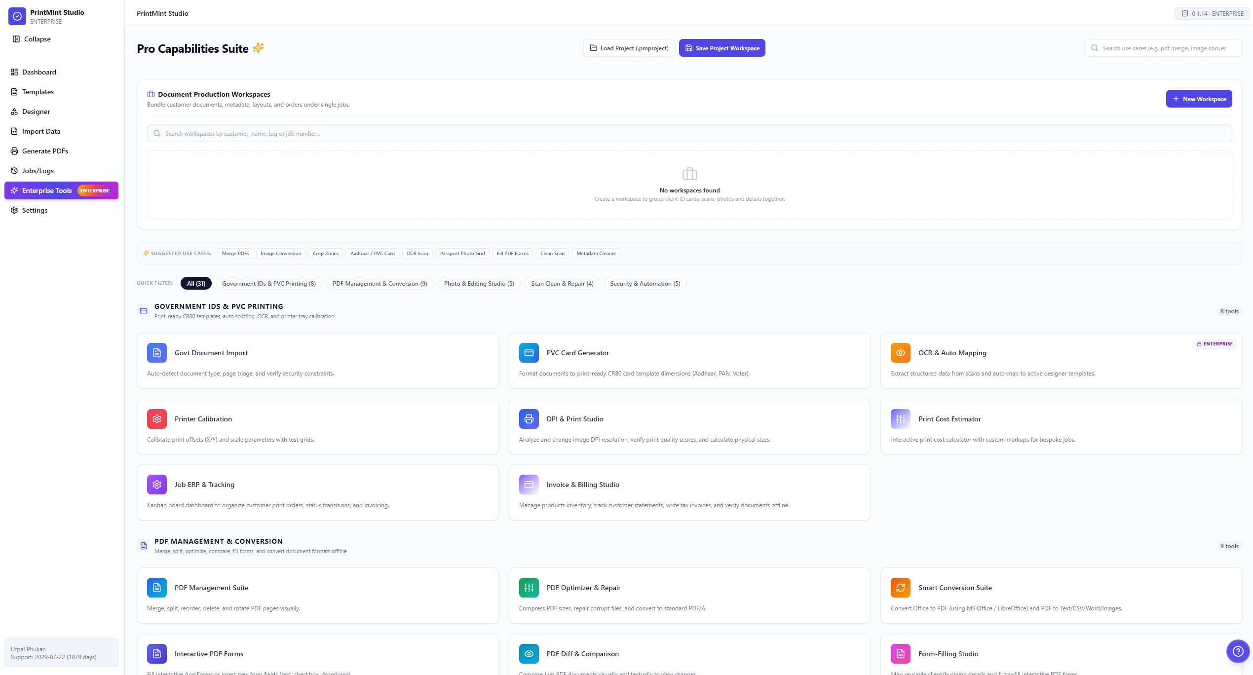 PrintMint Pro UI Screenshot
